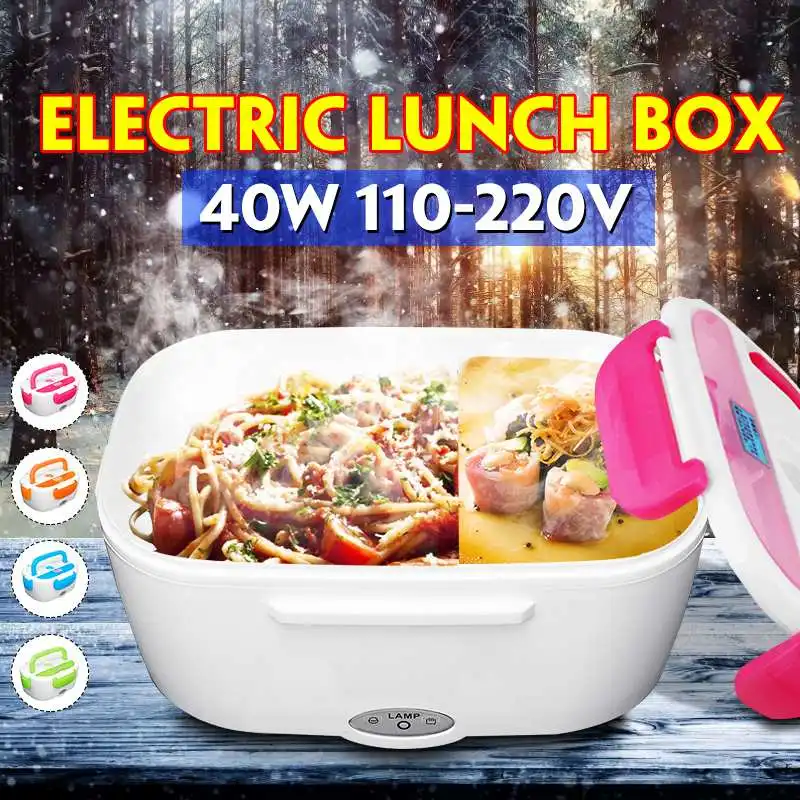 

1.5L Portable Rice Cooker Electric Food Heating Lunch Box Warm Heater Storage Container Home Office 12V 110V 220V Car/EU/US Plug
