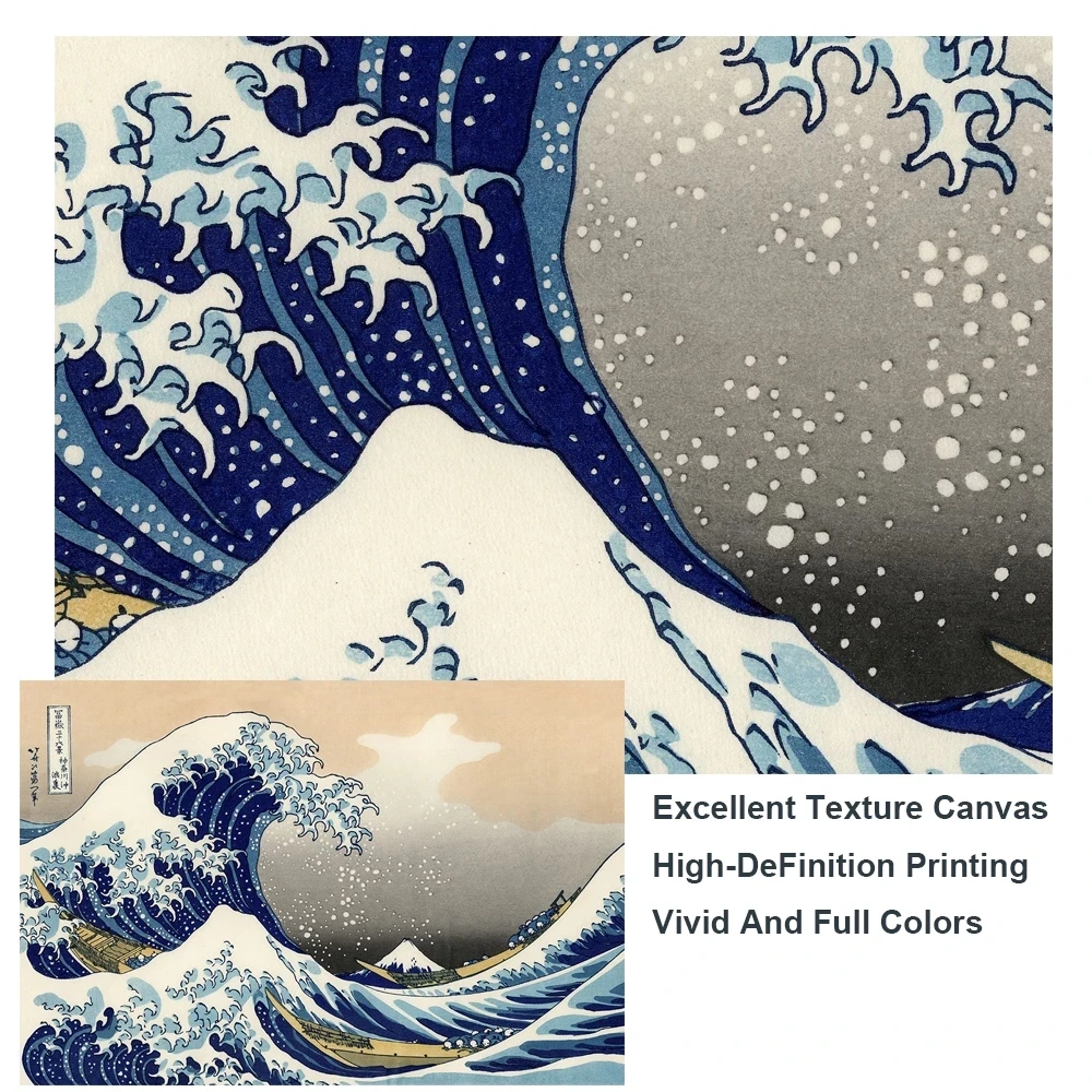 

The Great Wave off Kanagawa Canvas Paintings on the Wall Art Posters And Prints Classical Famous Seascape Art Pictures Cuadros