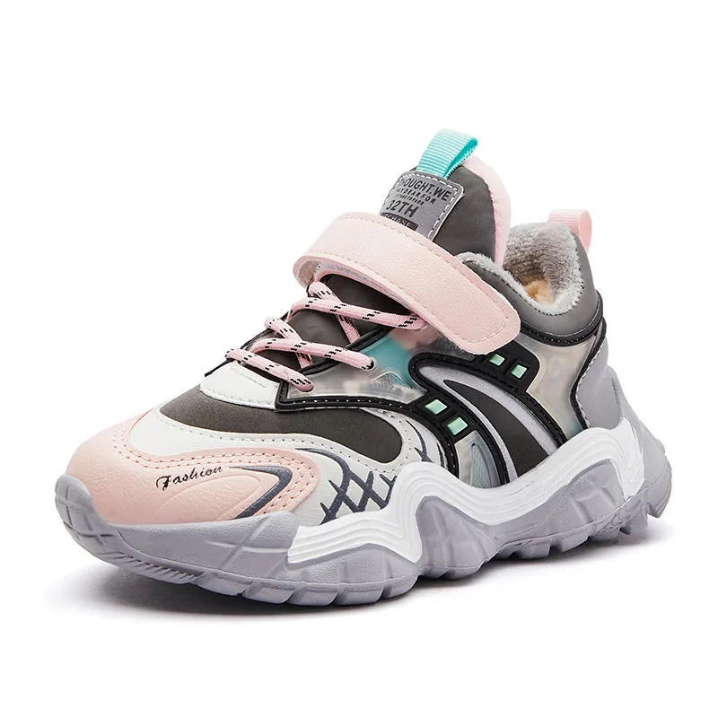 

Hot Children's Shoes Casual Cotton Warm Boys Girls Shoes Winter New Youth Sneakers Kids Fashion Plus Velvet Sports Running Shoes