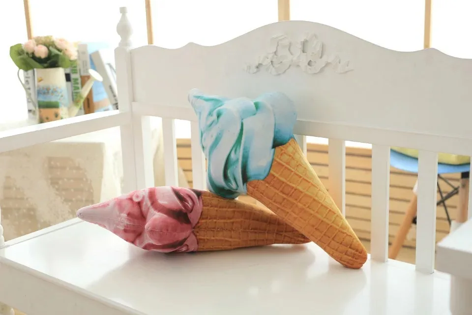 Аниме плюшевая подушка 3 размера набивные животные еда мороженое конусное