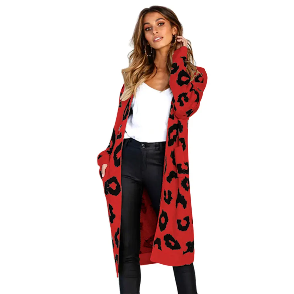 Карманный Повседневный теплый длинный рукав Модный мягкий вязаный кардиган