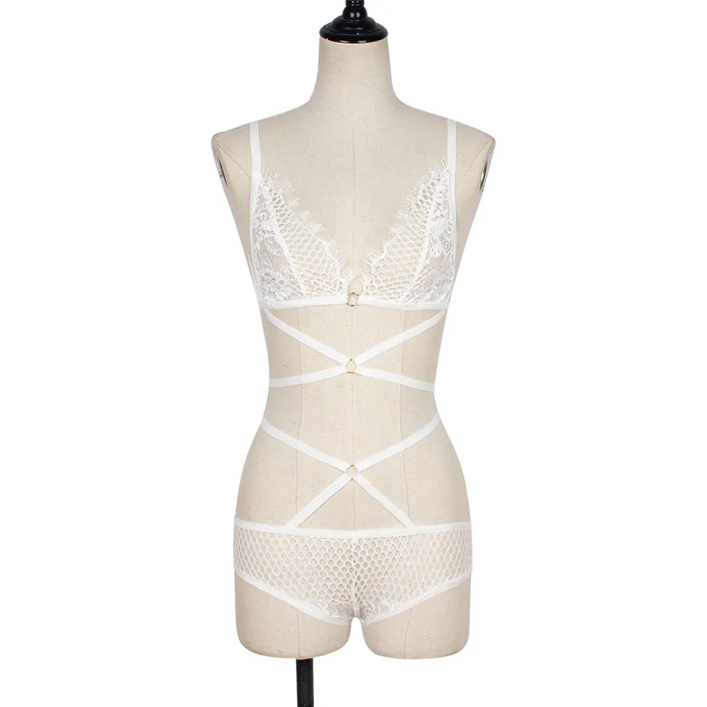 Женское сексуальное нижнее белье корсет порно однотонная сетчатая Кружевная