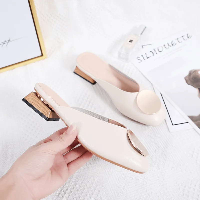 

Summer Ins Trendy Shoes Net Red 2020 New Style Shoes Women's Chunky Heel Leisure Slippers Women's Outer Wear Shoes Slippers