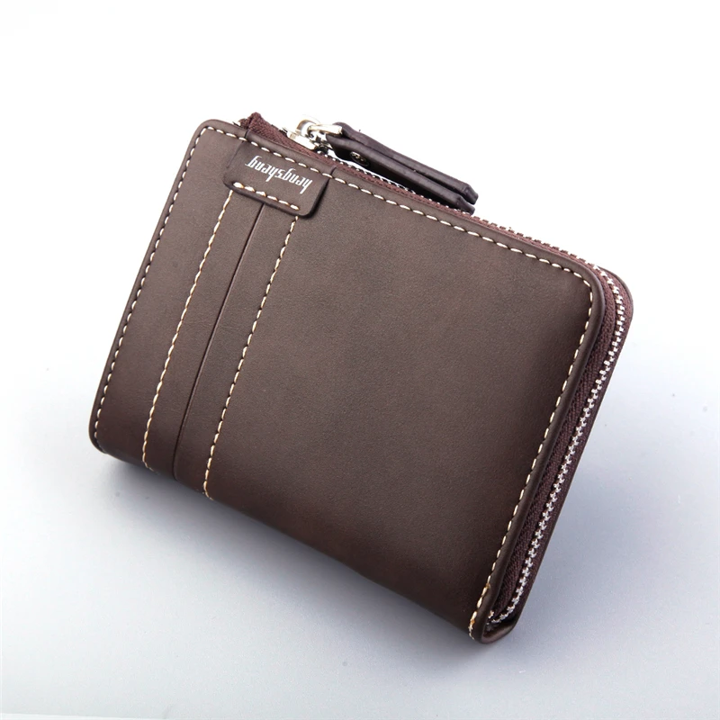 

Men's Wallet Leather Credit Card Holder RFID Blocking Zipper Thin Pocket Wallets
