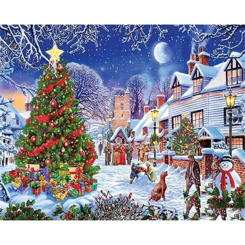 

GATYZTORY Painting By Number Christmas At Home HandPainted Painting Art Gift DIY Pictures By Numbers Kits Wall Decoration