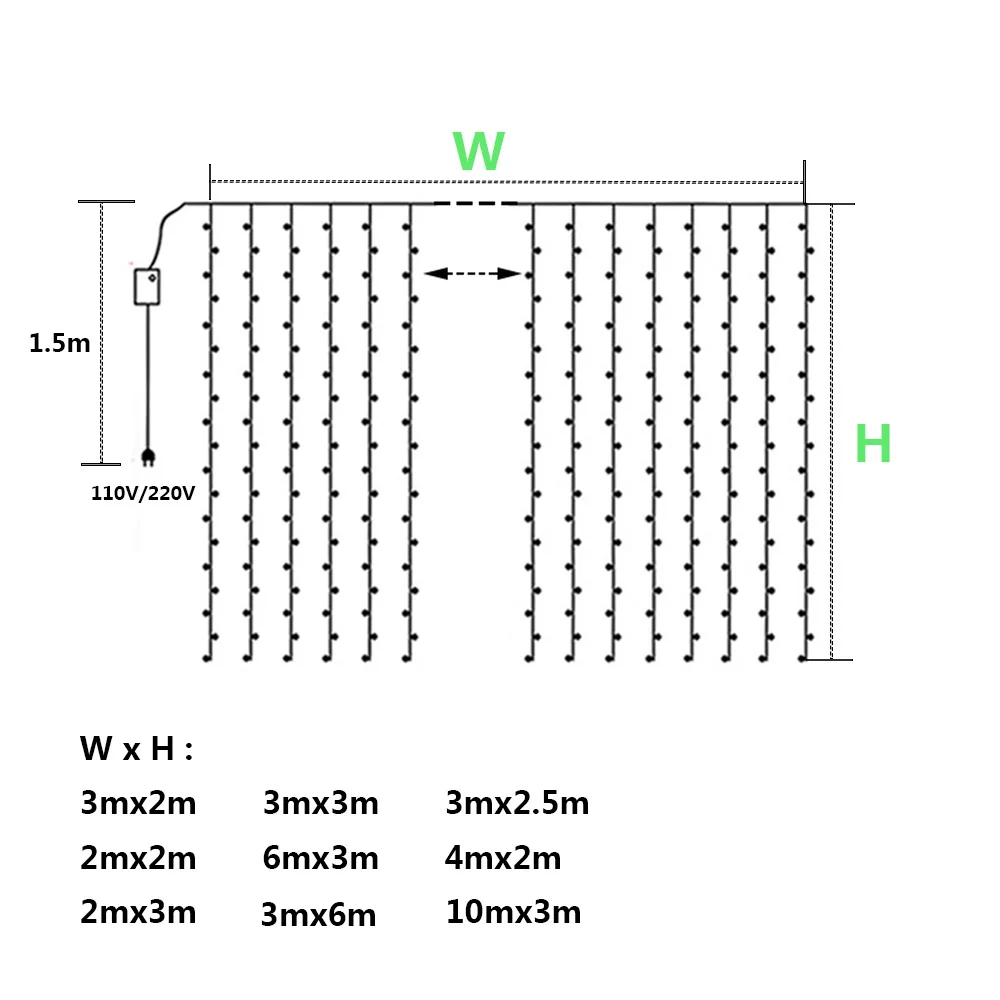 3x 3/6x3 м светодиодная гирлянда на новый год Рождество Свадебный Сказочный