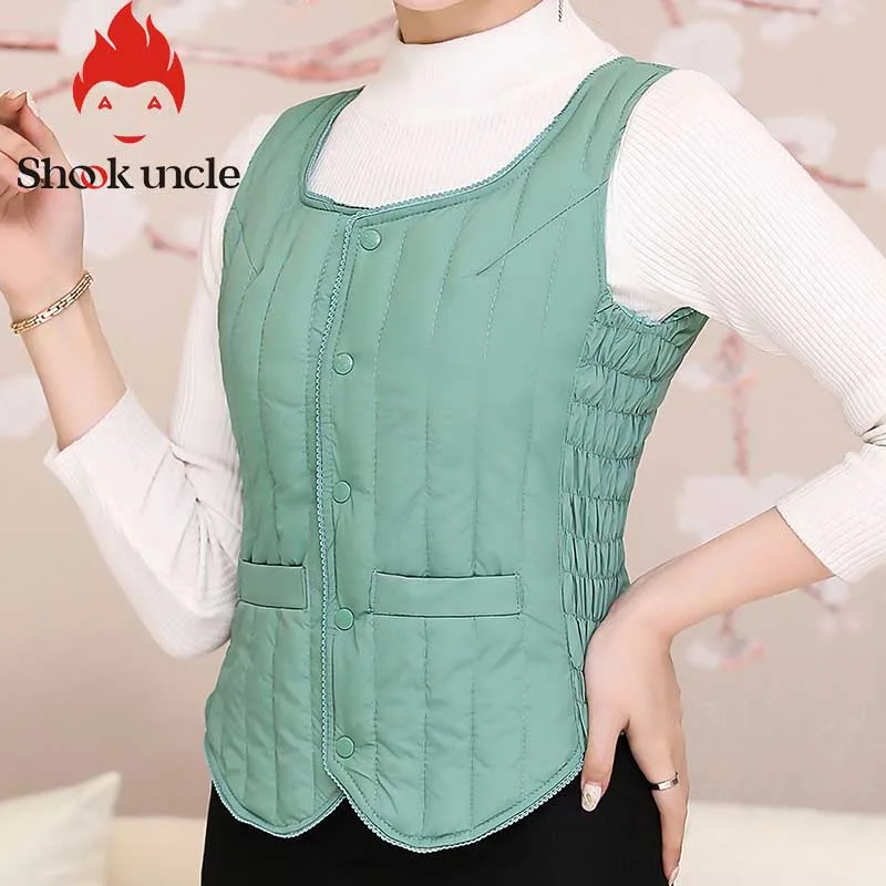 Женский зимний пуховой жилет из хлопка Осенний женский кружевной Приталенный