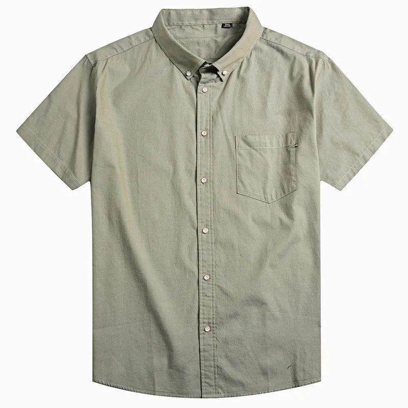 

new plus size 8XL 7XL Men cotton Shirts Brand Turn-down Collar Men Chemise Homme Casual Summer Business Shirt Mens Short Sleeve