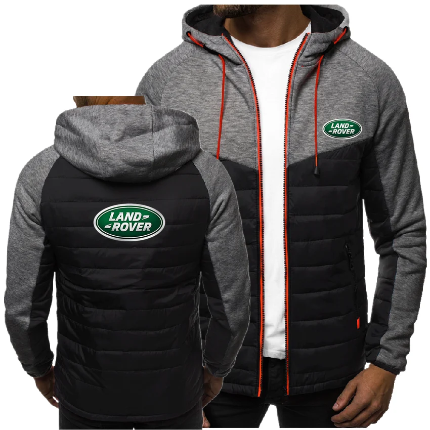 Мужская толстовка на молнии Land Rover однотонный пуловер с длинным рукавом и