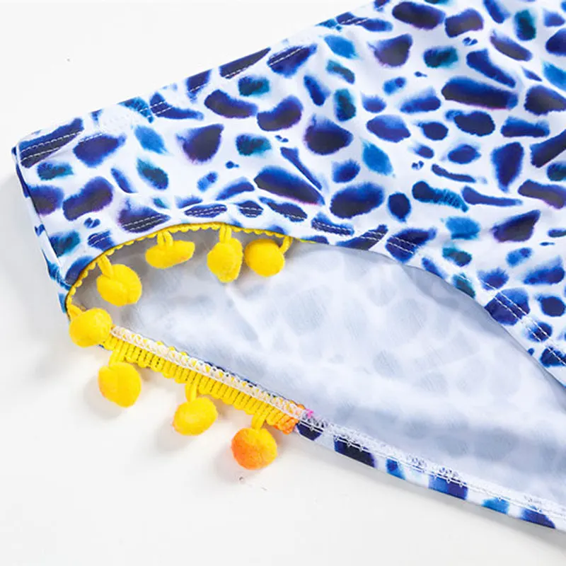 Детский леопардовый купальник для девочек комплект бикини девочек-подростков из