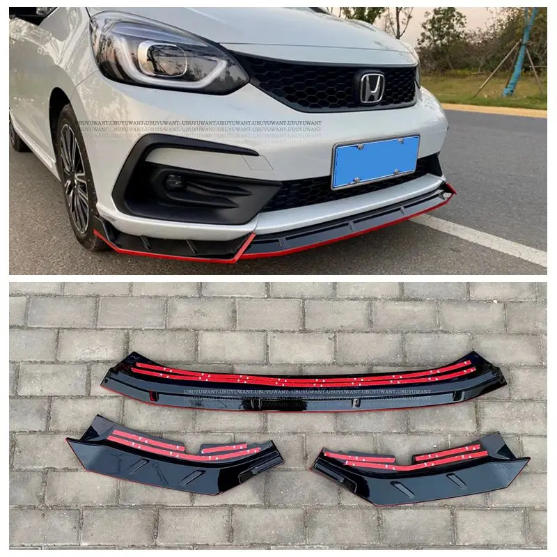 

UBUYUWANT A Set Car Front Bumper Lip Body Kit Diffuser Deflector Spoiler Splitter Lip Guard For Honda For Fit For Jazz 2020