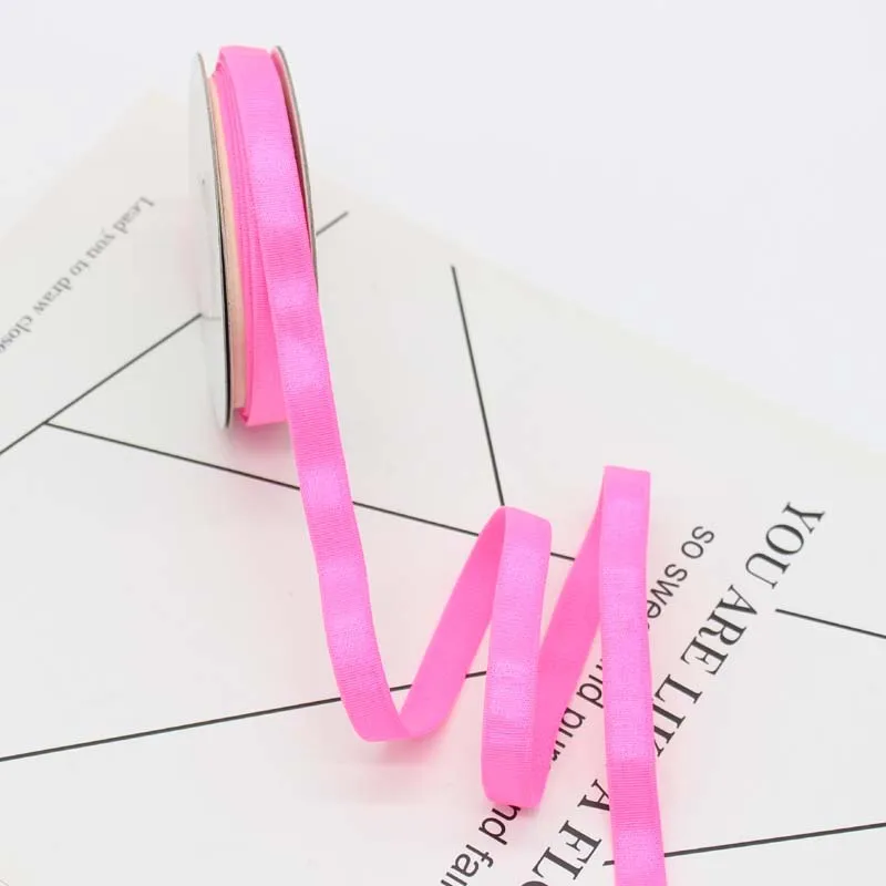 Fluorescent pink Meetee 20 метров эластичные ленты 10 мм ширина для нижнего белья Наплечная бретелька для бюстгальтера ремни для купальников украшение для ноутбука DIY аксессуары - Цвет: Fluorescent pink