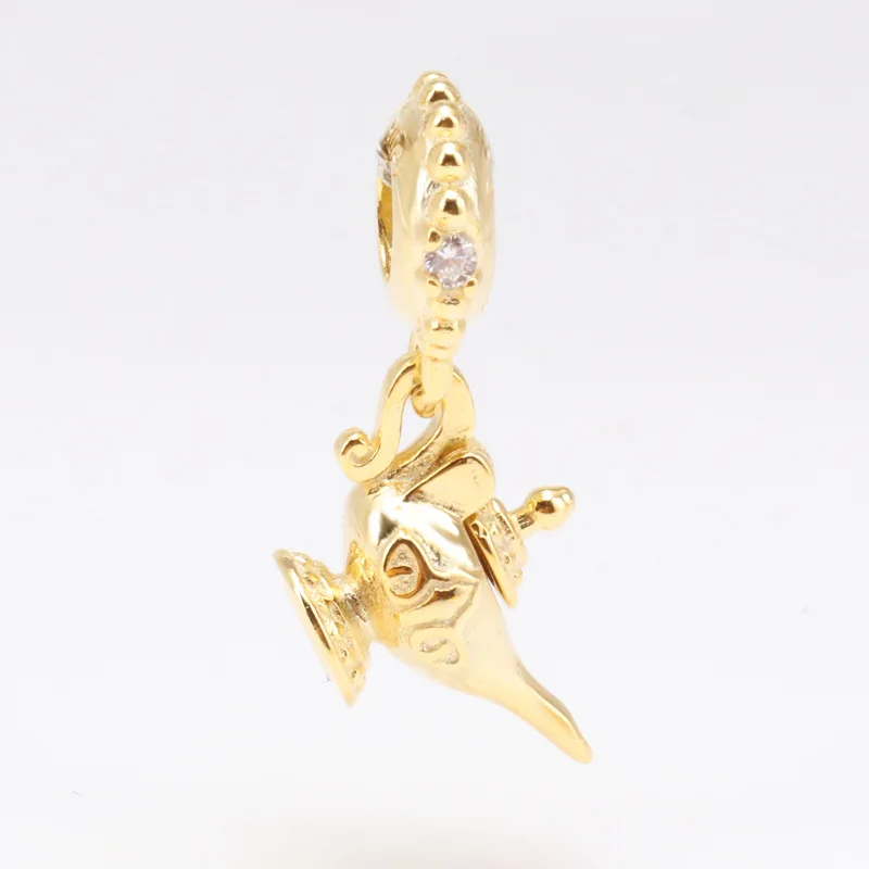 

Amas S925 Sterling Silver Wishing Lamp Pendant Pan's Wild Aladdin Magic Lamp Beads Fit Original Charms Bracelet