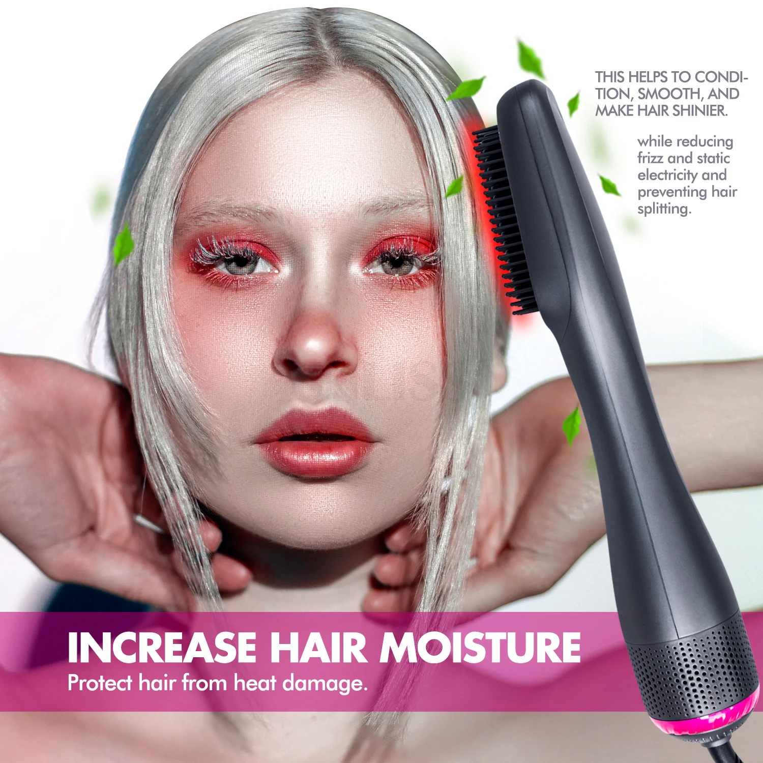 

Upgraded Hair Dryer Brush One Step Hair Styler and Volumizer Oval Hair Straightener Curler Comb Electric Electric Hot Air Brush