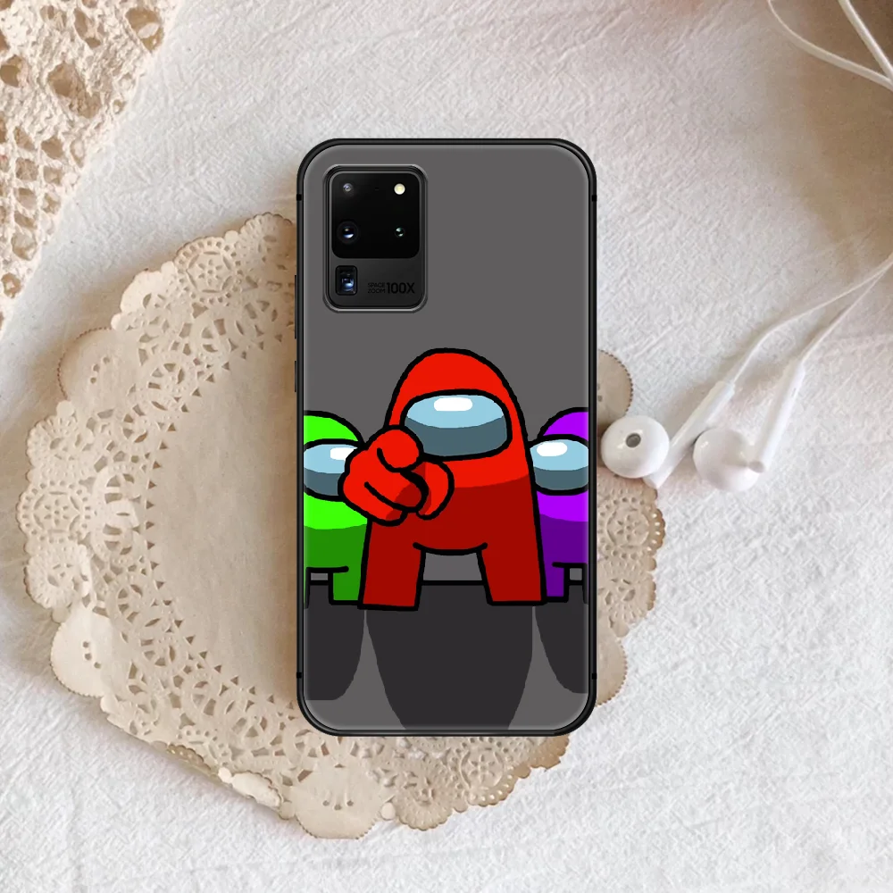 

amongs-us Phone Case Cover Hull For Samsung Galaxy S 7 8 9 10 e 20 FE edge uitra plus Note 9 10 20 black Bumper Soft Back Tpu