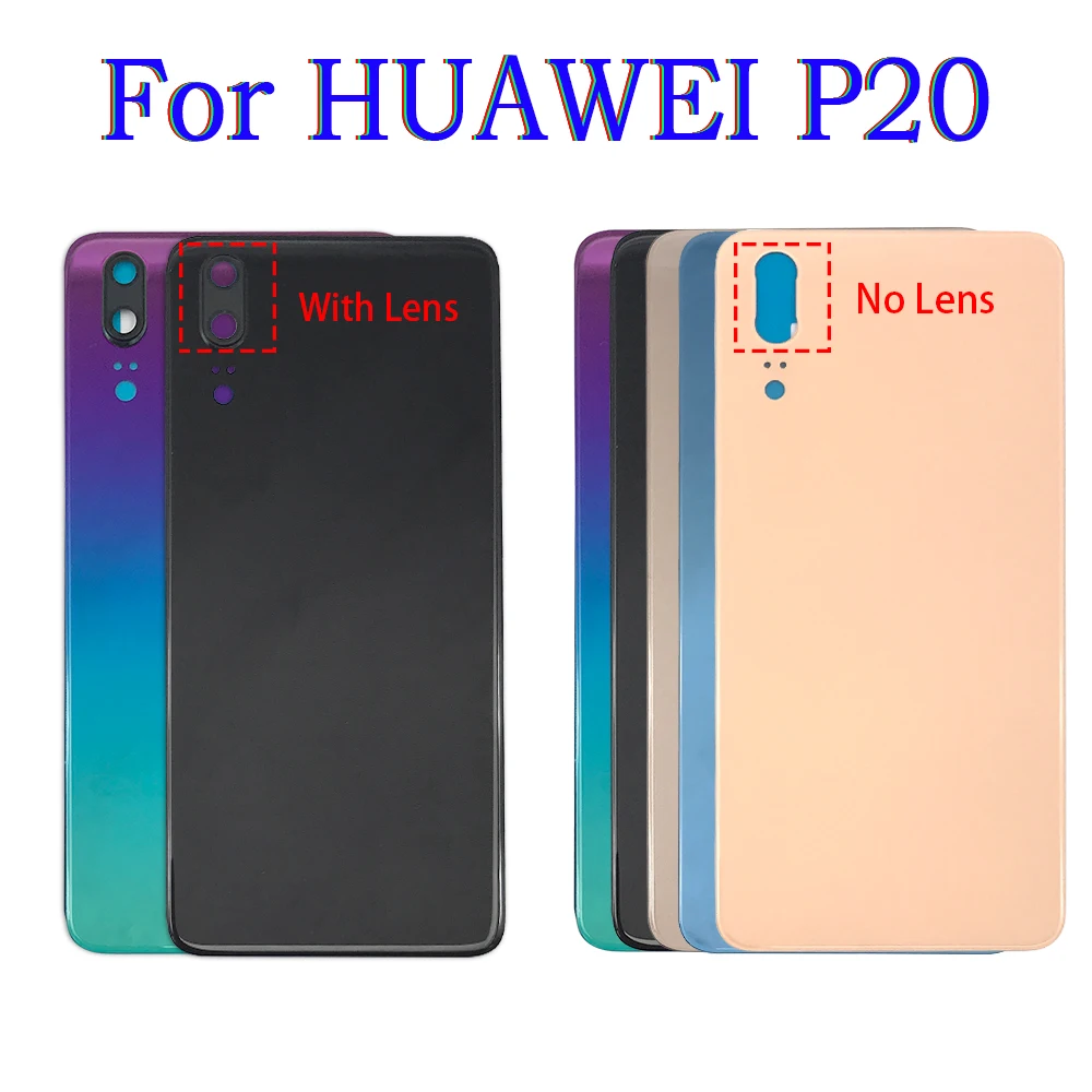 

Back Battery Door Rear Housing Cover Case With Camera Glass For Huawei P20