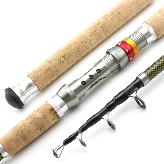 2.1m 2.4m 2.7m 3.0m 3.6m Telescopic Fishing Rod carbon wooden handle Spinning Rod Extra heavy carp fishing pole sea Tackle 1