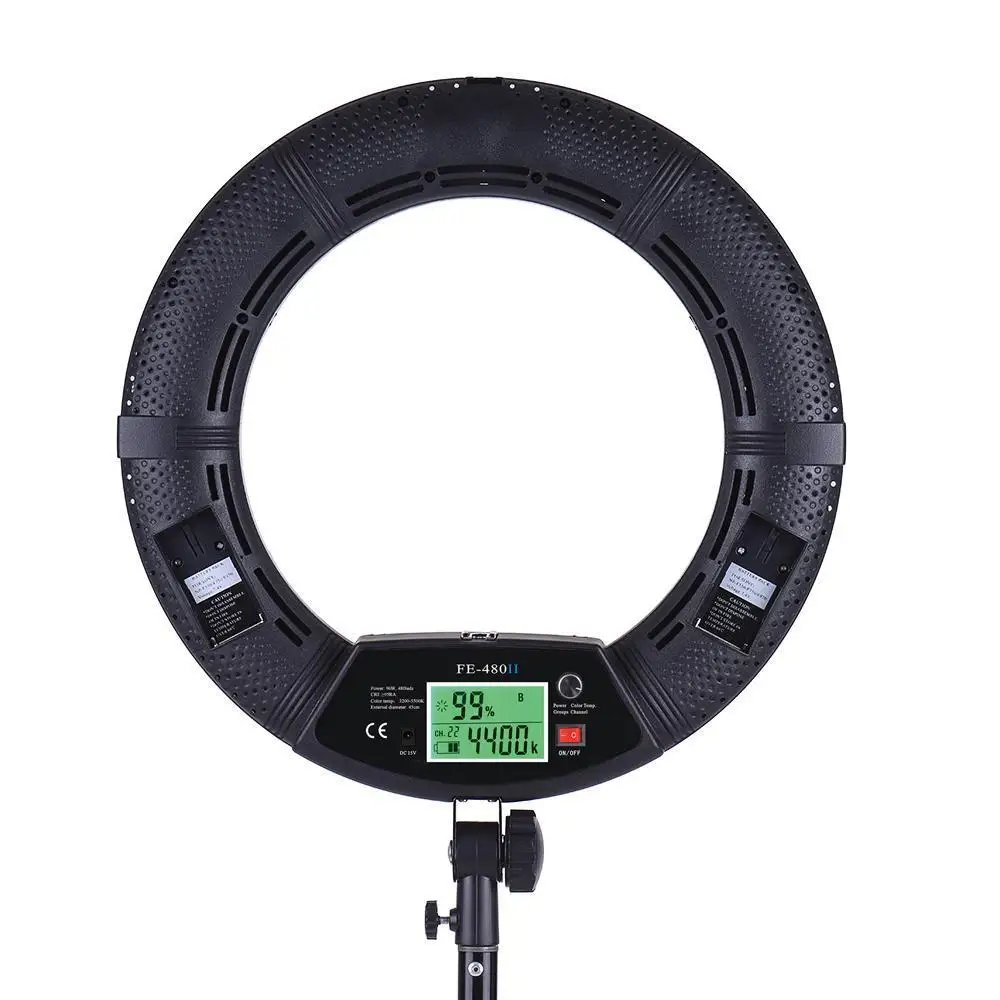 

Yidoblo FE-480II Bi-color Photo Studio Ring Light LED Video Light Lamp RC LCD Photographic Lighting 96W 5500K 480LED Lights