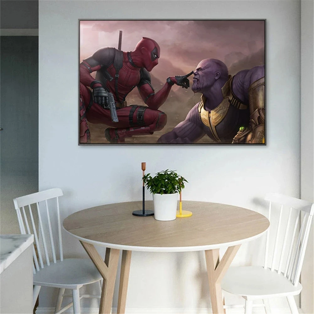 Холст с изображением супергероя Marvel настенное изображение Дэдпула HD печатный
