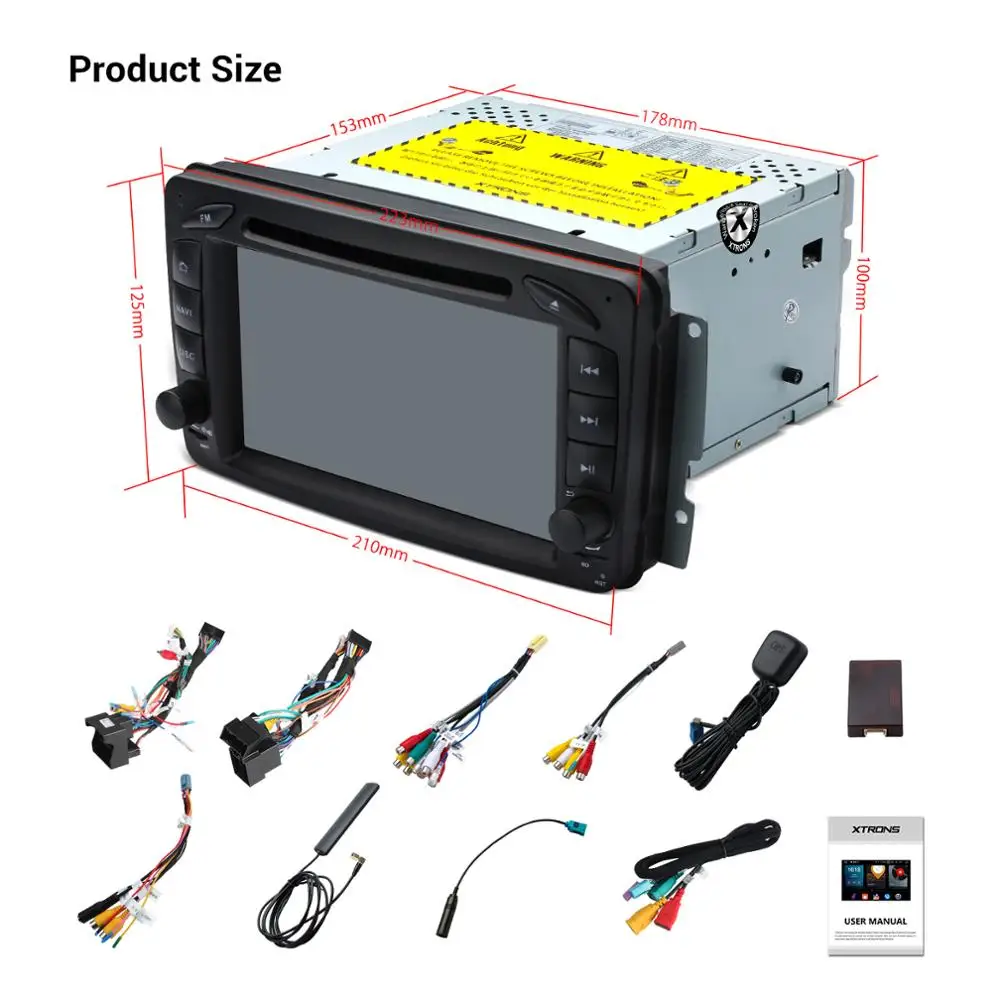 Автомобильный DVD плеер XTRONS 7 дюймов Android 10 0 PX5 радио GPS OBD TPMS для Mercedes Benz A W168 W203 W209 W463
