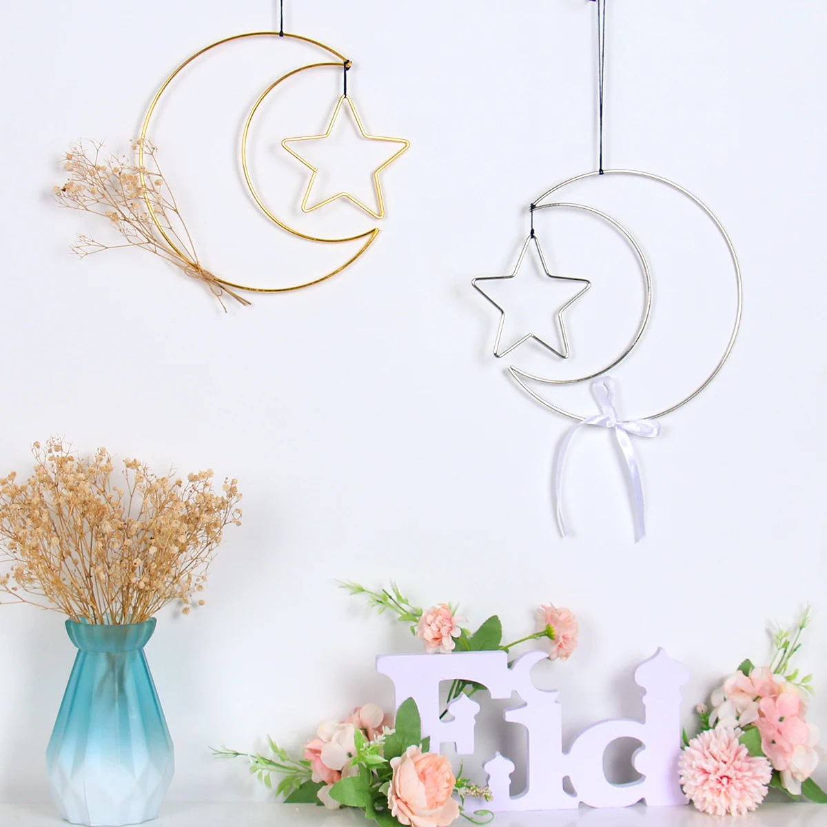 

Eid Mubarak Moon Star Hanging Light Ramadan Decoration for Home Islamic Muslim Party Decor Eid Al Adha Kareem Party Supplies