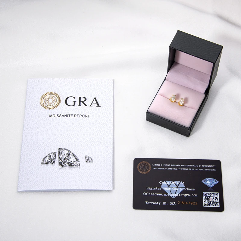 Серьги-гвоздики женские из серебра 925 пробы с муассанитом | Украшения и