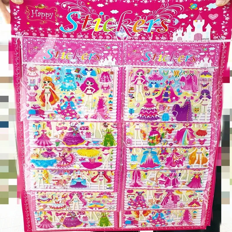 

HC Large Size Elevator Type Bubble Stickers Gilding Process Stickers DIY Educational Children Casual Paste