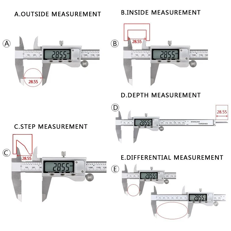 

6 150mm Digital Vernier Caliper LCD Electronic-Micrometer Gauge Measuring Tools