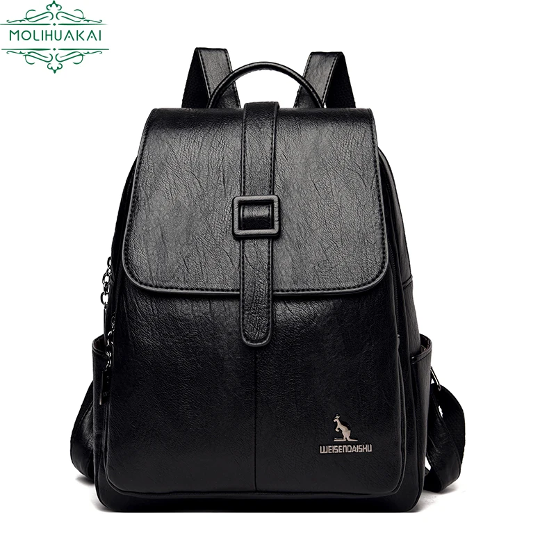 

Женский рюкзак из ПУ кожи, Простая Дорожная сумка для девушек, школьный портфель для студентов с защитой от кражи, дизайнерские сумки