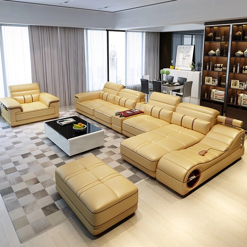 Easyliving 2020 NEW Genuine Leather sofa sectional home living room furniture modern | Мебель