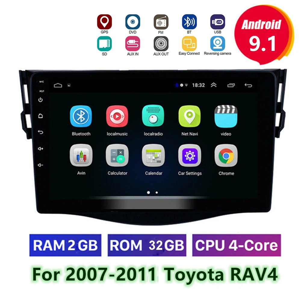 9 'ƈdin Android 1 автомобильный Радио мультимедийный видео плеер для Toyota RAV4 Rav 4 2007 2008