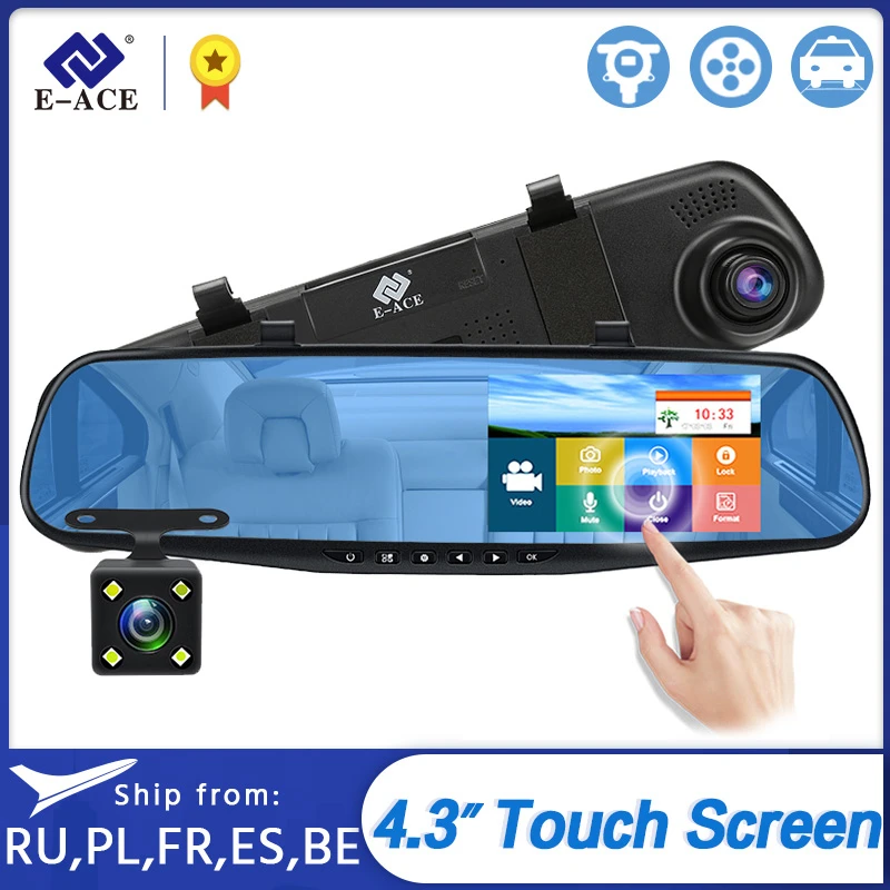 Автомобильный видеорегистратор Full HD 1080P с камерой 4 3 дюйма цифровое зеркало
