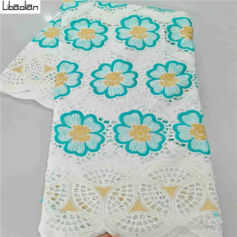 

Hot swiss voile lace in switzerland african lace fabric 5yards cotton fabric white flower for dress swiss lace fabric G28-14