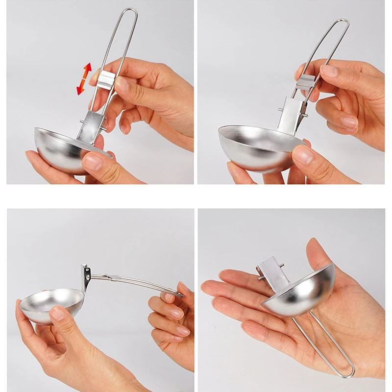 Camping Cooking Utensils Camp Folding Kitchen Stainless Steel Skimmer Slotted Spoon Baking Tableware | Спорт и развлечения