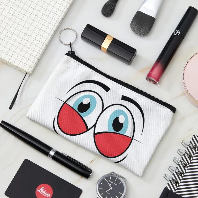

Funny Cute Expression Coin Purse Women Mini Canvas Card Holder Small Wallet Pouch Daily Storage Bag Kawaii Girls Cosmetic Bag
