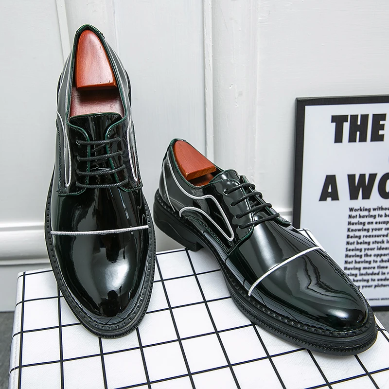 

Stylish business office men's shoes casual leatherette shoes loafers wedding open shoes formal shoe for men with free shipping