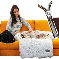 removable dog bed sofa for large dogs pet house mat warm nest beds kennel soft cat puppy cushion long plush blanket sofa cover