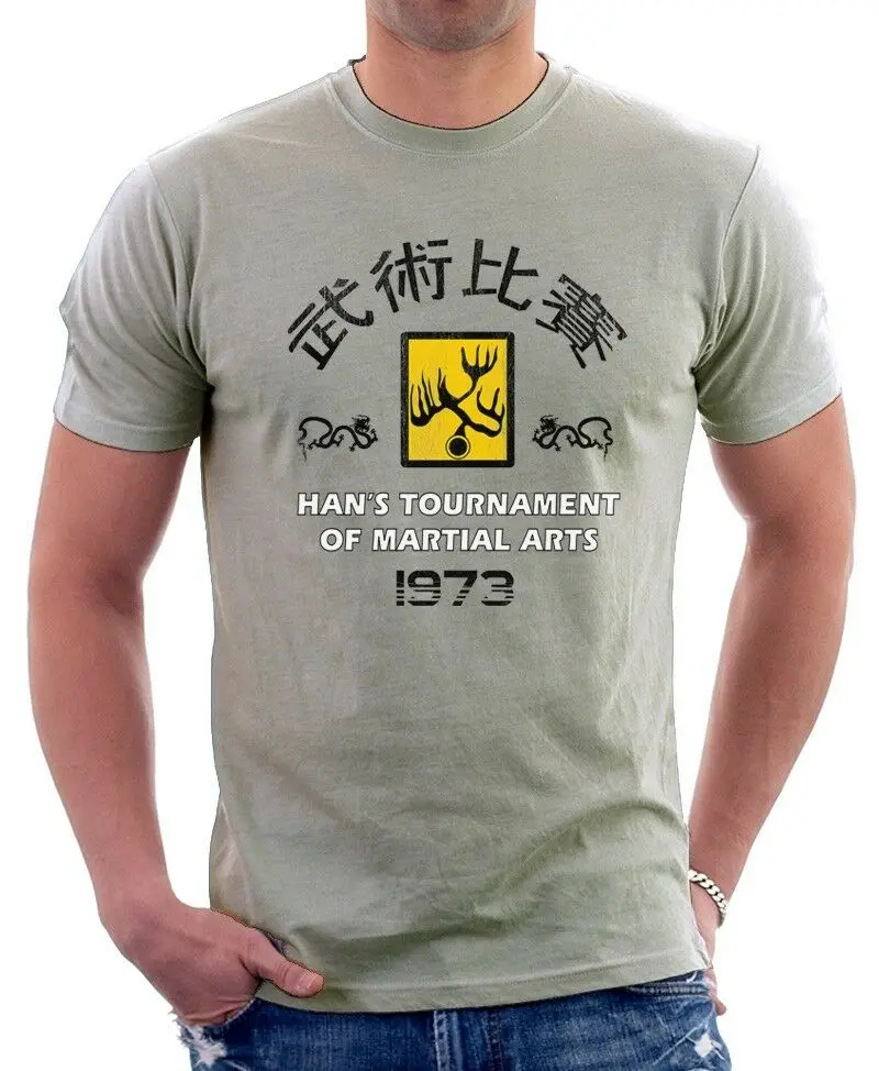 

Enter The Dragon Bruce Lee Hans Tournament 1973 Printed T-Shirt Custom Aldult Teen Unisex Digital Printing Fashion Funny New