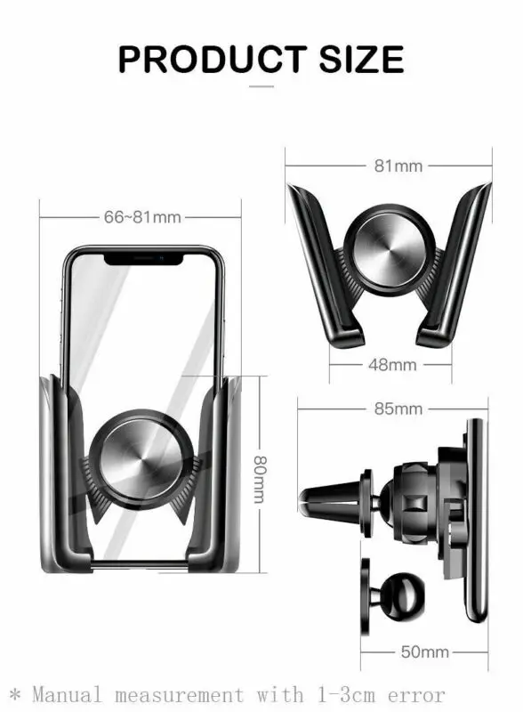 2020 Горячая Портативная Черная автомобильная подставка для крепления на