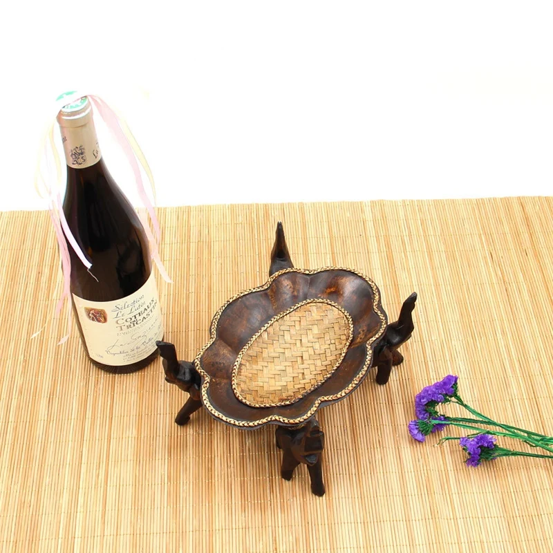 Wooden Candy Dish Elephant Stand Elegant Snacks Fruit Tray Serving Dessert Plate for Office Restaurant Home | Дом и сад