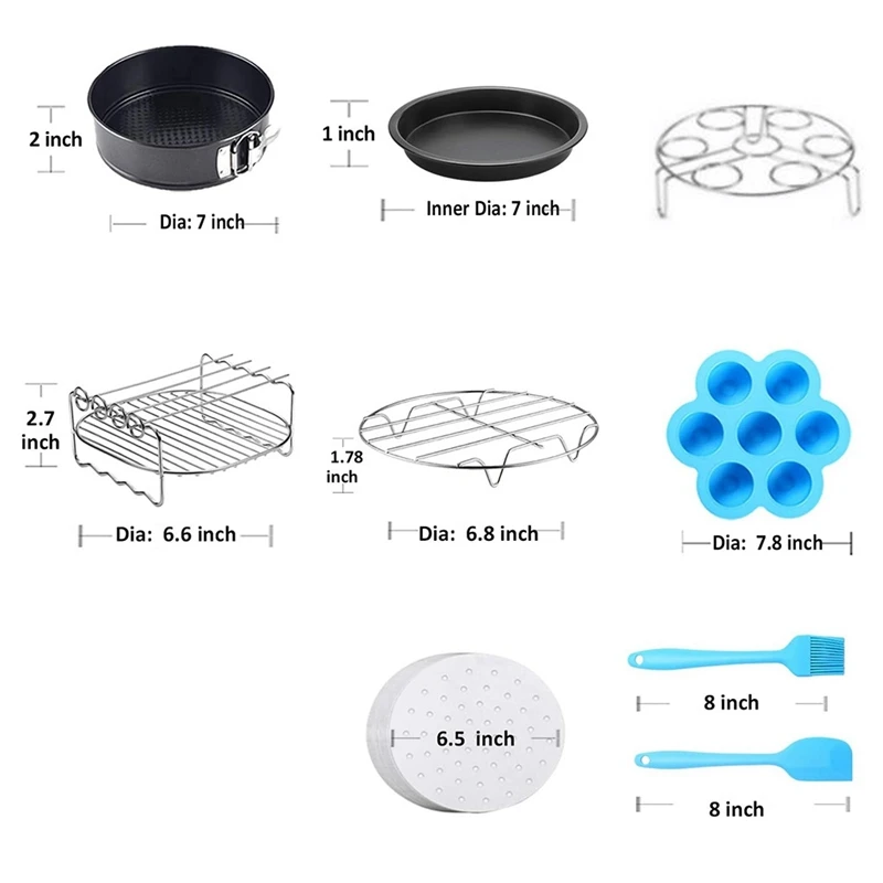

Air Fryer Pressure Cooker Accessories Compatible for Ninja Foodi 8 Qt - Including Springform Pan