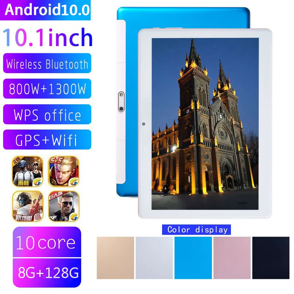 

Планшет на Android 10,1, восемь ядер, экран 10,0 дюйма, 8 ГБ + 128 ГБ