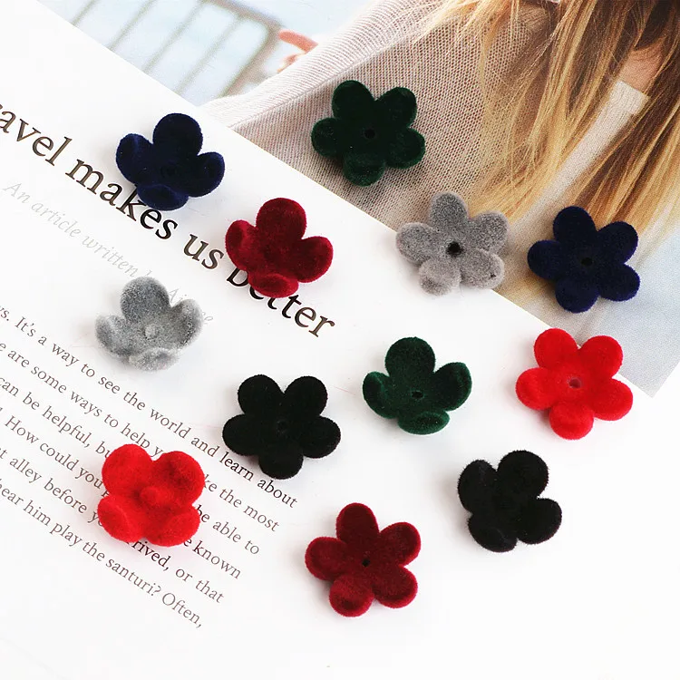 100 шт. 15 мм/18 мм Цветочные бусины флокирующие держатели соединитель DIY материал