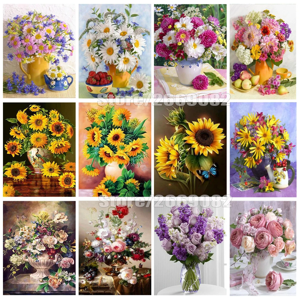 

5D алмазная Вышивка Цветы полная квадратная дрель Цветочные Стразы полный набор алмазная живопись вышивка крестиком подарок ручной работы ...