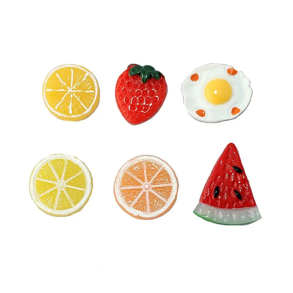 

5 Pcs Embellishments Bright Color Smallest Detail Resin Fruit Miniature Toy DIY Decors Material for Cake Pendant Accessories