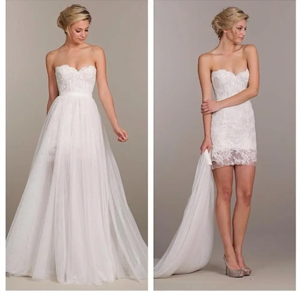 2020 свадебное платье из двух частей Элегантное Длинное белое милое длинное