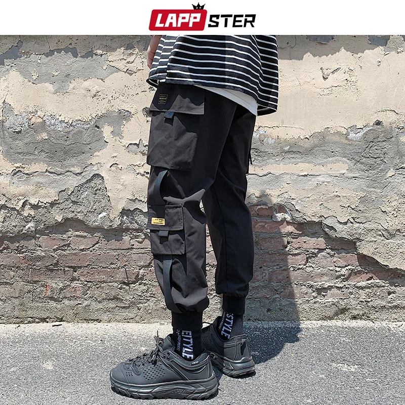 LAPPSTER Мужские Streetwear бегуны Брюки 2019 Mens Hip Hop Black Тренировочные штаны мужчины