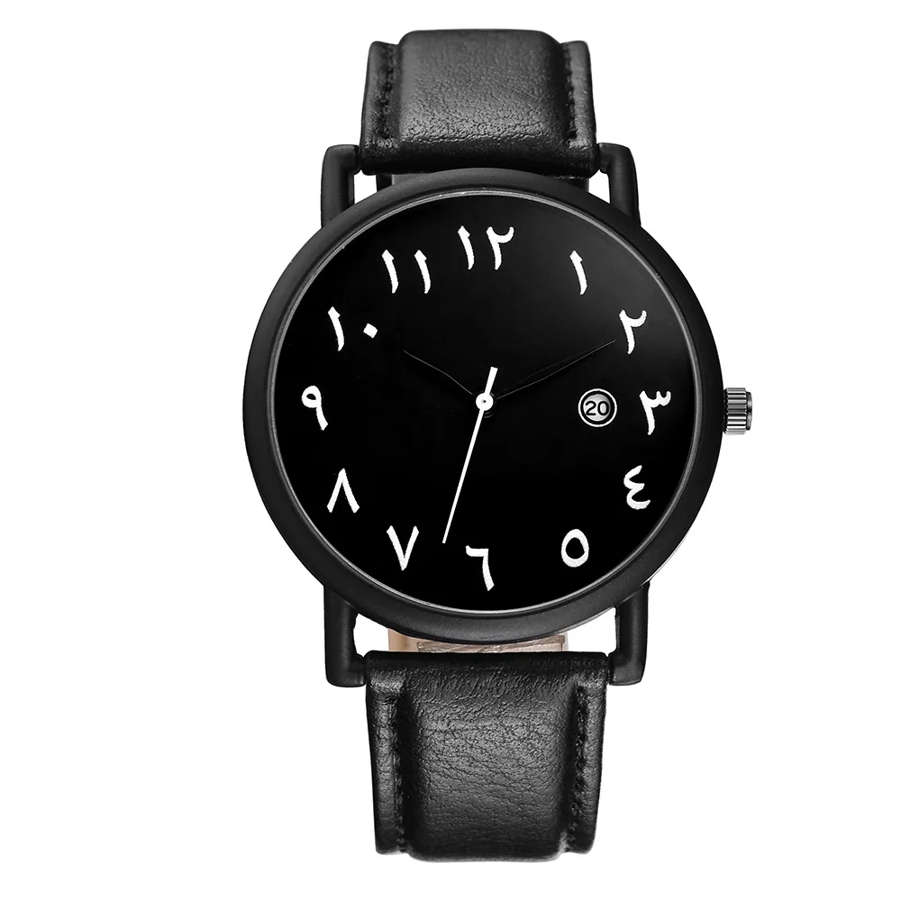 

2021 New Men Watch Easy Reading Classic Quartz Movement Wrist watch PU Leather Strap Simple Display With Calendar