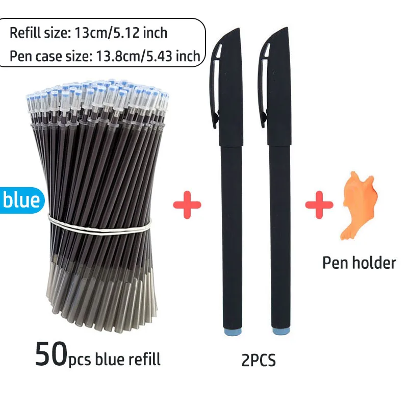 

53Pcs/set Auto Vanishing Ink Erasable Pen Refill Kit Disappear Ink Ball Point Pen with Holder Office Accessories School Supplies
