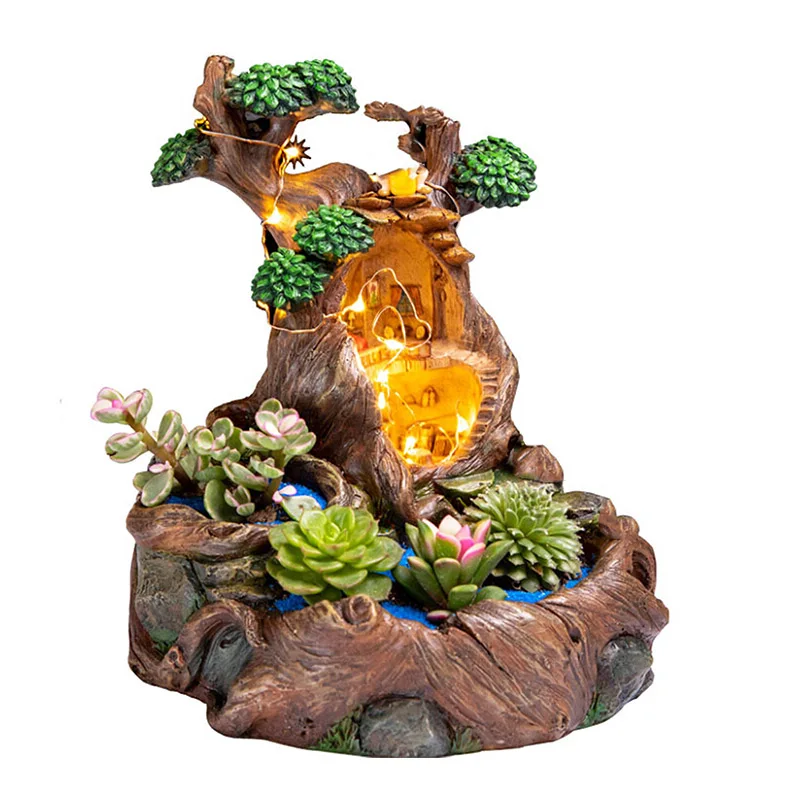 

[pay On Place] Resin Succulents Plants Small Bonsai Pot Vase Micro Landscape Flower Pot